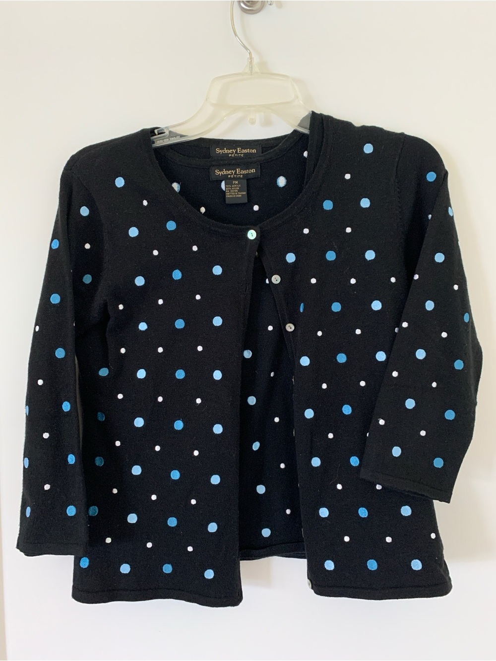 Sydney Easton Women’s Black Polka Dot Two-piece sweater set